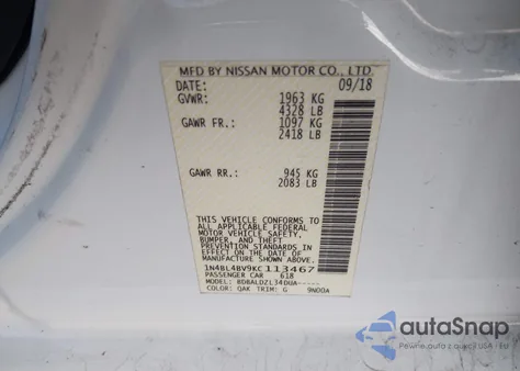 2019 Nissan Altima 2.5 S из США, поврежденный, VIN 1N4BL4BV9KC113467